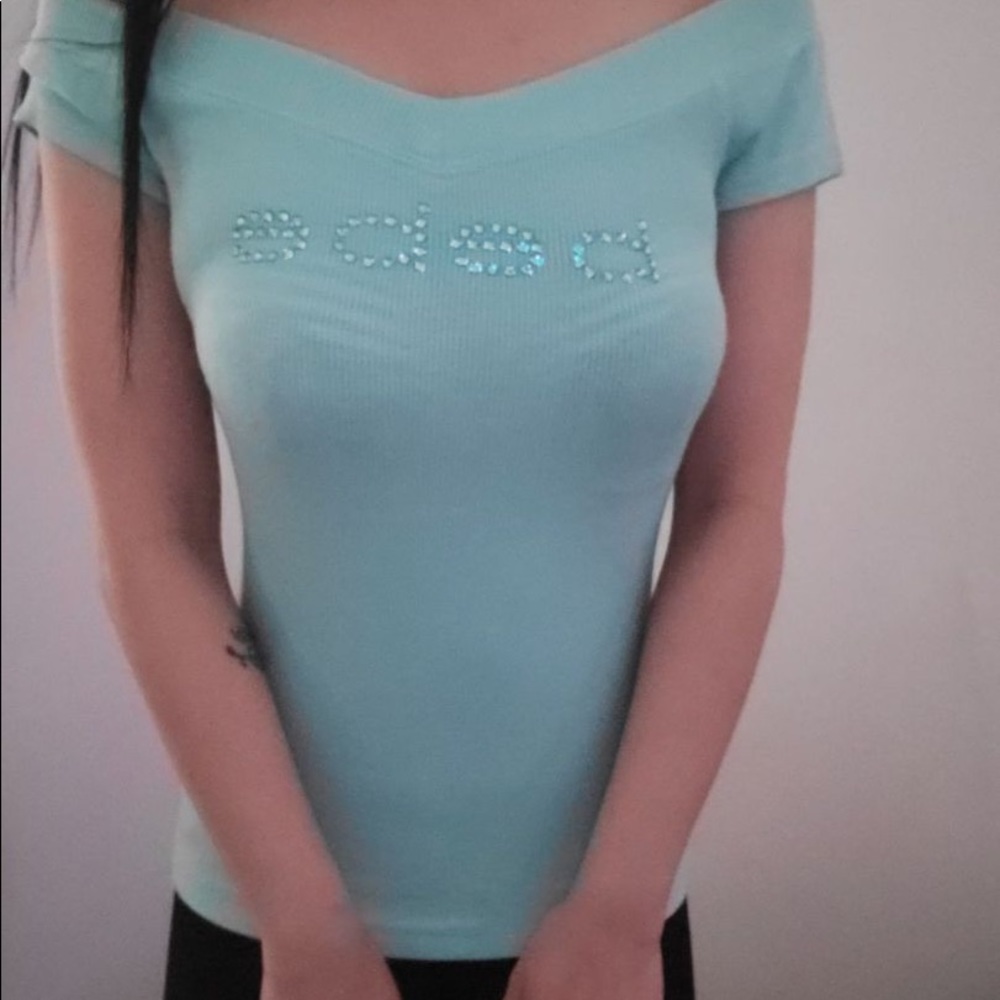Blue logo bling top ONE ONLY